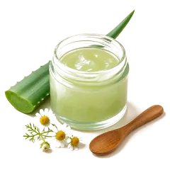 Gel casero de aloe vera en frasco de vidrio